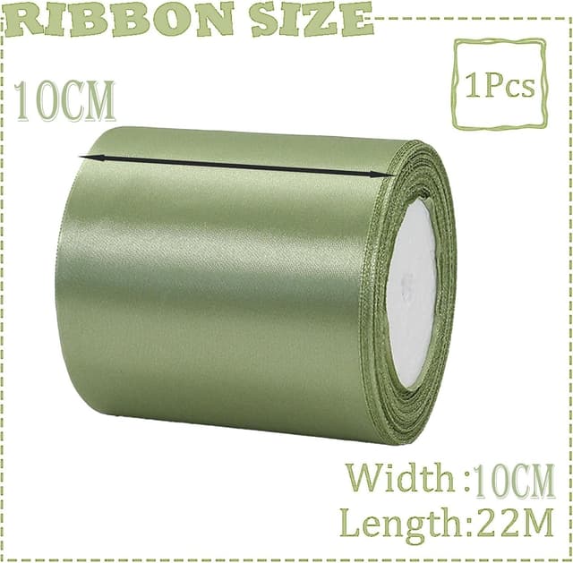 Detalle 2 de Satinband 22 m in Salbei Grün, 75 mm