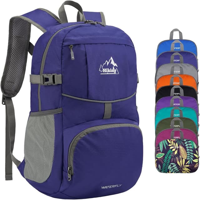 Detalle de Waterfly faltbarer Ultraleicht-Rucksack mit 25 l für Wandern & Outdoor