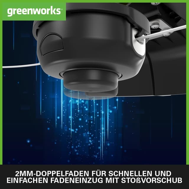 Detalle de Greenworks Elektro-Rasentrimmer GST1246 (230V, 1.200 W) mit 40 cm Schnittbreite