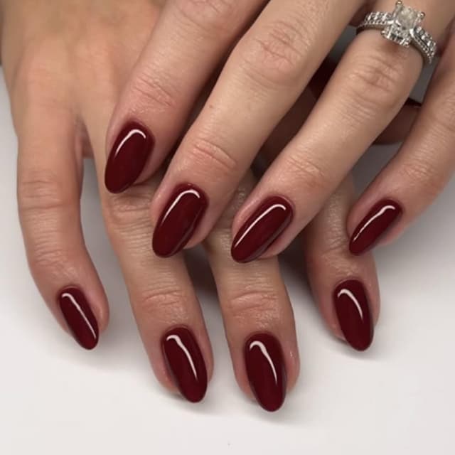 Thumbnail 1 de Modelones Dark Red Press On Nails 32 pcs