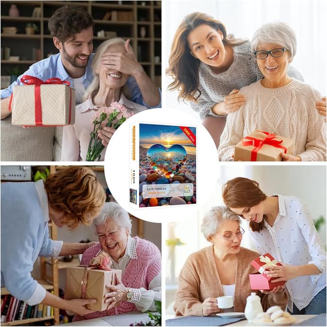 Thumbnail 6 de Jozutoyz Puzzle 1000 Teile: Herz mit Kieselsteinen & Strandmotiv für Erwachsene