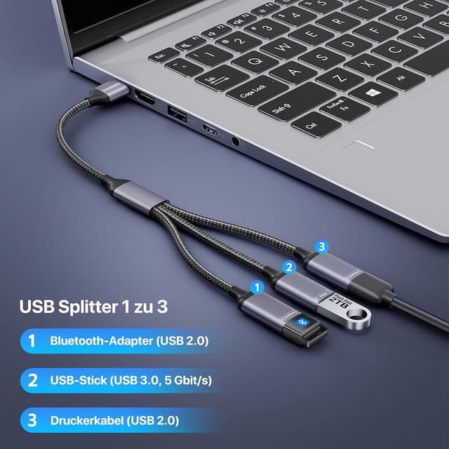 Thumbnail 2 de KiwiBird USB Splitter 1 zu 3 5 Gbps