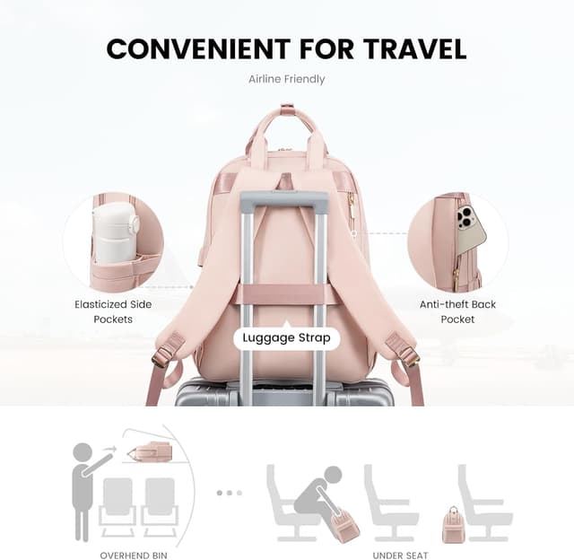 Thumbnail 4 de LOVEVOOK Damen Rucksack 15,6 Zoll Rosa