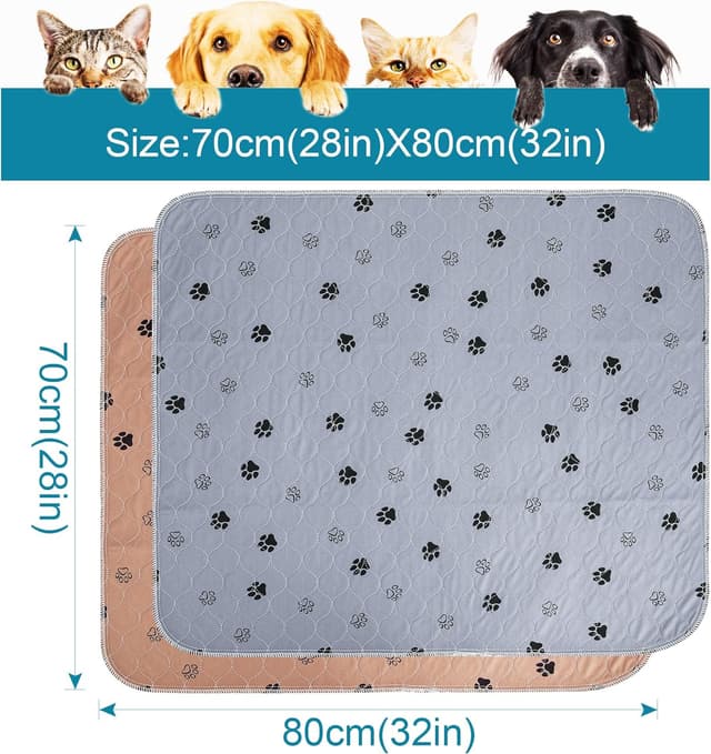 Detalle 2 de LENAUQ Puppy Training Pads 70x80cm (2 Pack) Waterproof, Machine Washable Leak-Proof Pee Pads