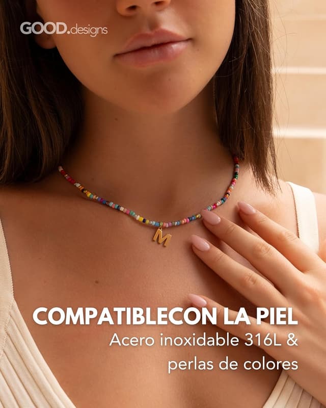 Detalle 2 de GD GOOD.designs Collar de iniciales A-Z oro 18K