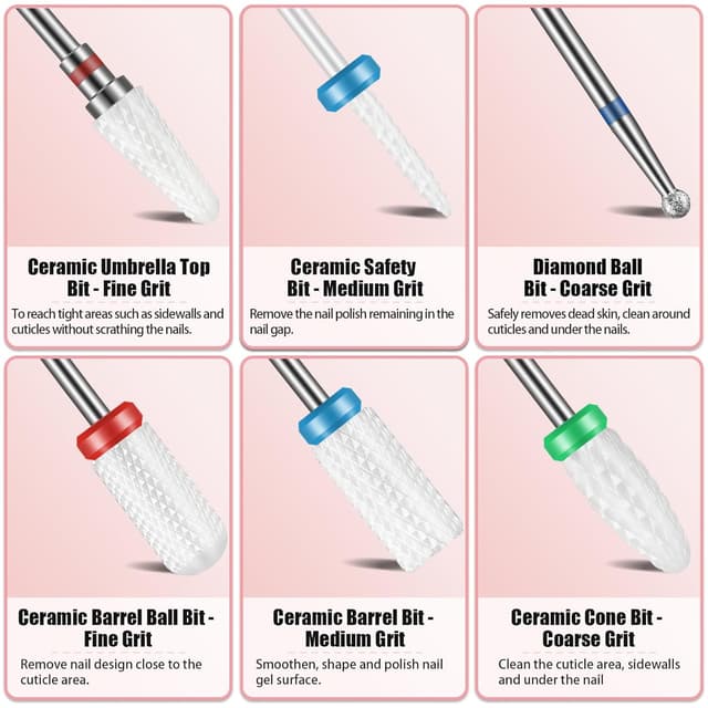 Detalle de Keramik-Nagelbohrer-Set 3/32 für Acrylnägel