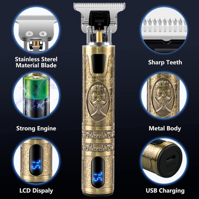 Detalle 2 de Hair Clippers Men Professional Beard Trimmer