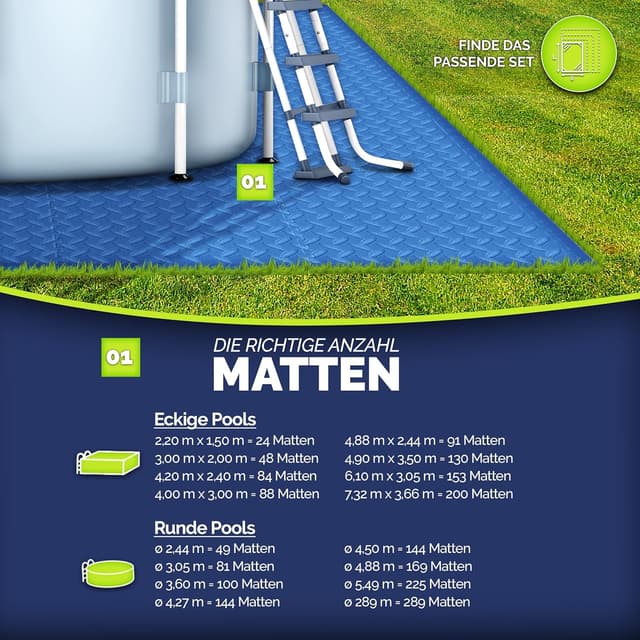 Thumbnail 1 de tillvex® Tapis de piscine 48 pièces 38,5 cm