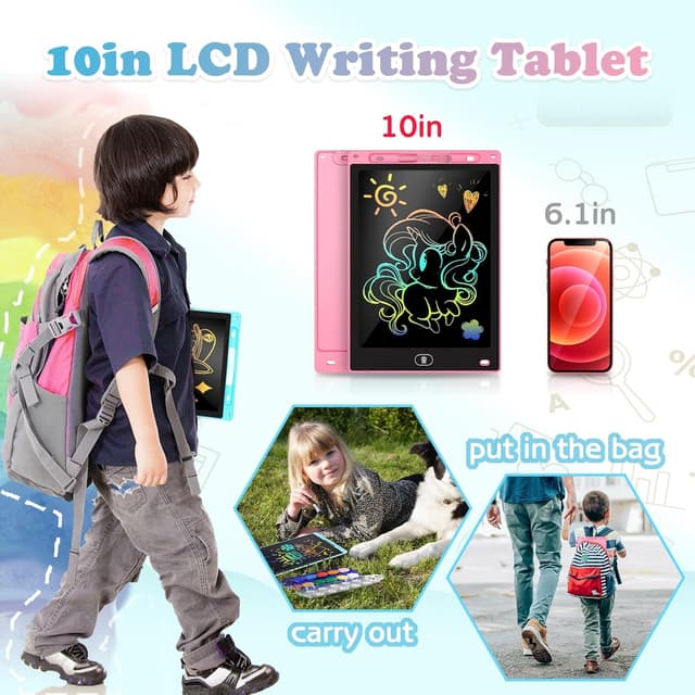 Detalle 2 de KTEBO 2 Pack 10 Inch LCD Writing Tablet for Kids 📋