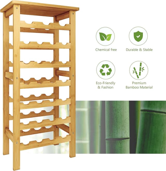 Detalle de Dripex casier à vin bambou 47x29x102 cm