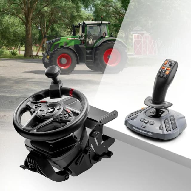 Detalle de Thrustmaster SimTask FarmStick joystick H.E.A.R.T ambidiestro con 33 botones para PS5 y PC