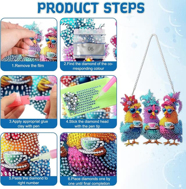 Thumbnail 4 de DOMROM Huhn Diamond Art Anhänger