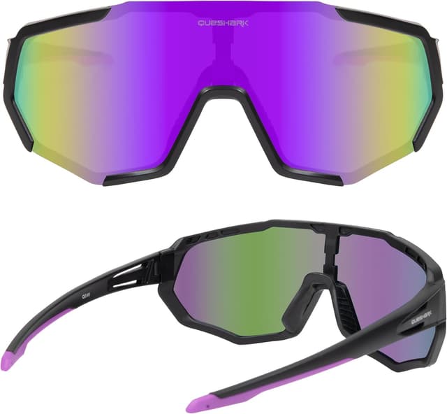 Detalle 2 de Queshark Occhiali Veloci – Occhiali da ciclismo uomo e donna leggeri TR90 con protezione UV400