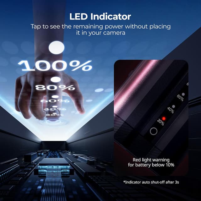 Detalle 2 de SmallRig EN-EL15c da 2.520 mAh con ricarica USB-C e indicatore LED per Nikon Z e D (completamente decodificata)