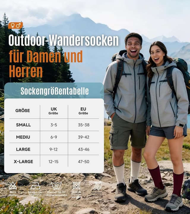 Thumbnail 6 de TANSTC Merino Wandersocken Sommer – atmungsaktive Trekkingsocken mit Polsterung (3 Paar)