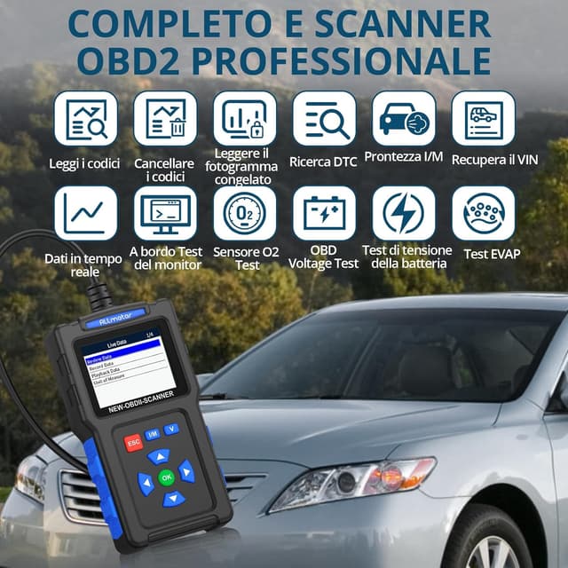 Thumbnail 1 de ALLmeter OBD2 Auto Diagnostica Professionale 2,4"