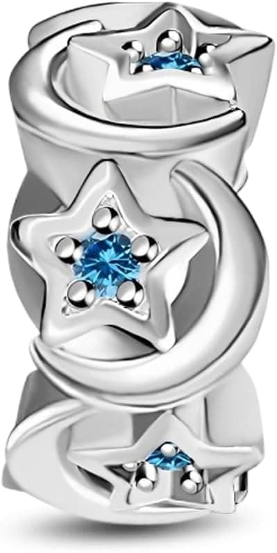 Detalle de LMLMECREA Mond-und-Stern Charm aus 925 Sterling Silber für Europäische Armbänder
