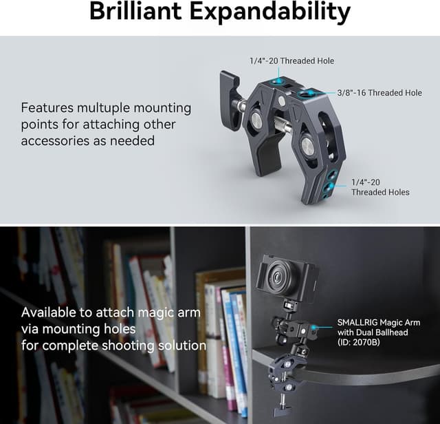 Thumbnail 1 de SMALLRIG 3755B Super Clamp 3,5 kg