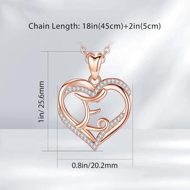 Detalle 2 de INFUSEU collana lettera A cuore, 20 pollici