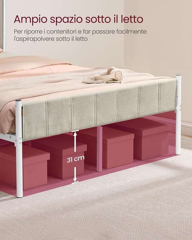 Thumbnail 6 de VASAGLE RMB975LH01 Struttura Letto Matrimoniale 160x200