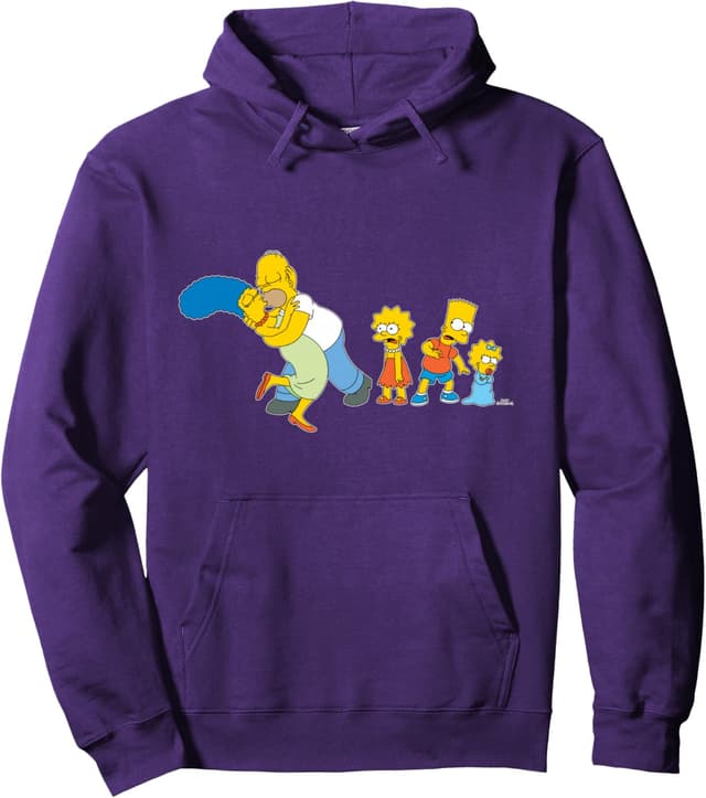 Detalle 2 de The Simpsons felpa con cappuccio Marge, Homer, Bart, Lisa e Maggie (kiss) con collo rinforzato