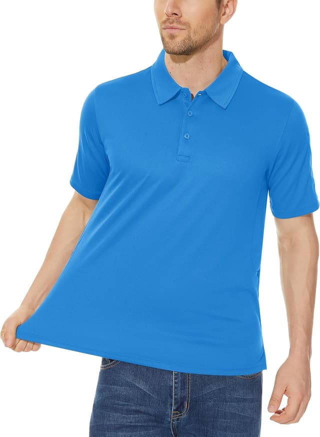 Detalle 2 de Polo KEFITEVD à séchage rapide pour homme (tissu polyester piqué) – manches courtes d’été