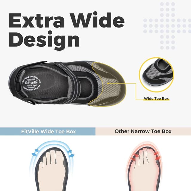 Detalle de FitVille sandali comodi per piedi larghi