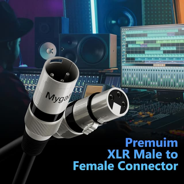 Detalle 2 de Mygatti XLR-Mikrofonkabel 5 m (6er Set, mehrfarbig) – 3-polig, abgeschirmt, ausbalanciert