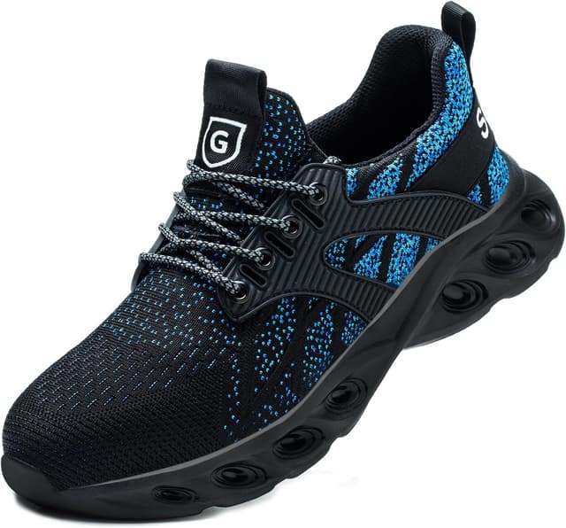 Detalle de YEKOYIOO Sicherheitsschuhe mit Stahlkappe (Anti-Smashing), leicht & atmungsaktiv – EU-Größen 38–46