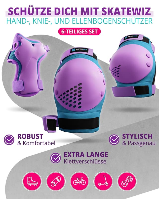Detalle 2 de SKATEWIZ Knieschoner Kinder M/L Blau Violett