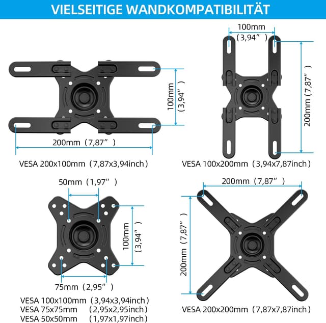 Detalle 2 de HOME VISION TV-Wandhalterung HV3201 schwenkbar & neigbar (360° Rotation) für 17–42 Zoll bis 20 kg