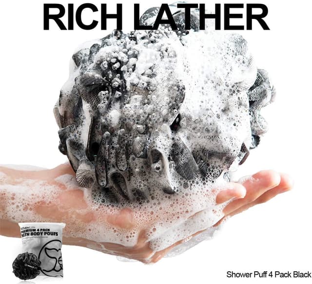 Detalle de WhaleLife Loofah 4-Pack Shower Sponges