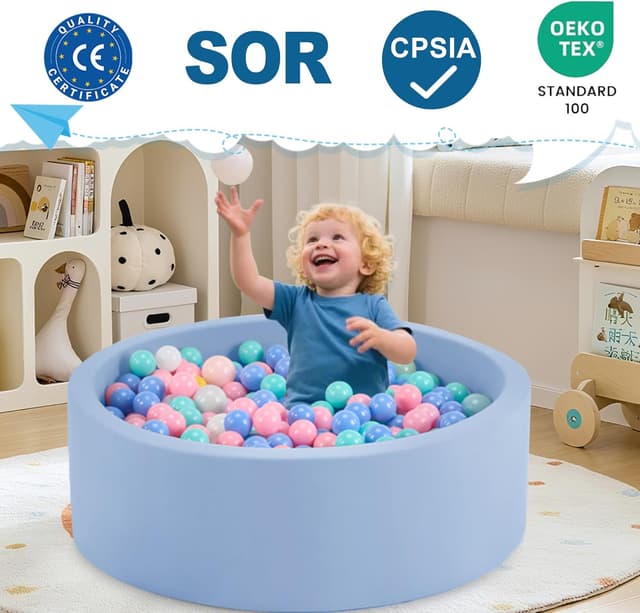 Detalle de Aunekiv Bällebad 90x30 cm, hellblau