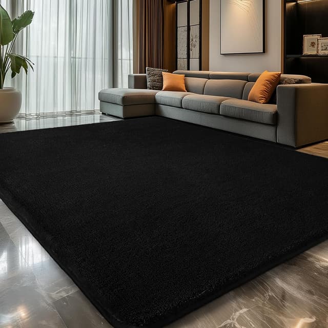 Thumbnail 6 de Sour Lemon Teppich für Wohnzimmer & Kinderzimmer 120x160 cm, Schwarz – kurzflorig, waschbar und rutschhemmend