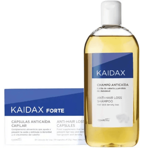 Detalle de Kaidax Forte cápsulas 60 + champú 200 ml para caída del cabello