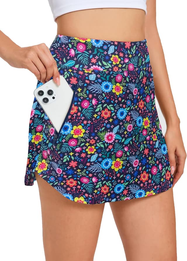 Thumbnail 6 de Damen Sport-Hosenrock mit Reißverschluss-Taschen, elastischer High-Waist Bund – ideal für Wandern, Tennis und Golf