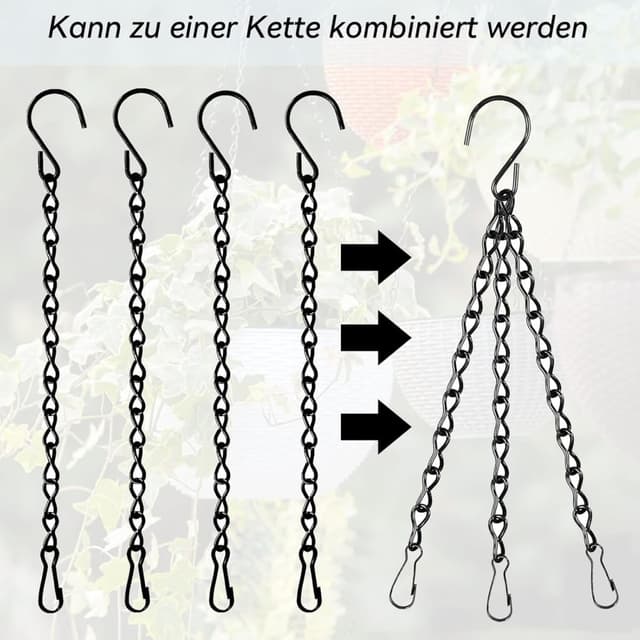 Detalle de BOBOZHONG Black hanging chains 4 pack