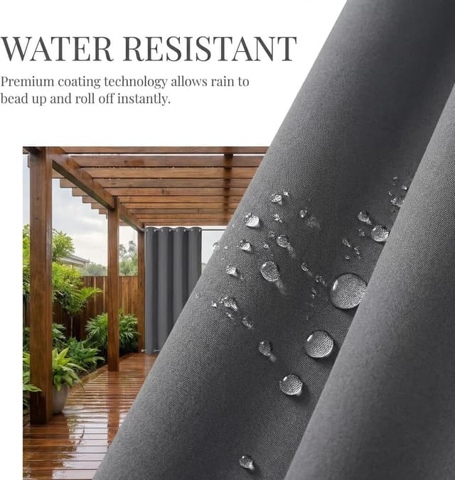 Detalle 1 de LiveGo Outdoor Curtains 140 x 275cm