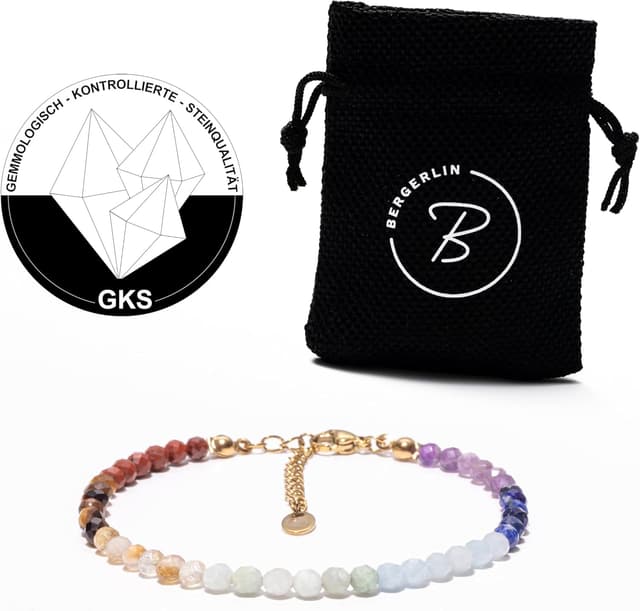 Detalle de BERGERLIN 7 Chakra Armband mit Naturstein