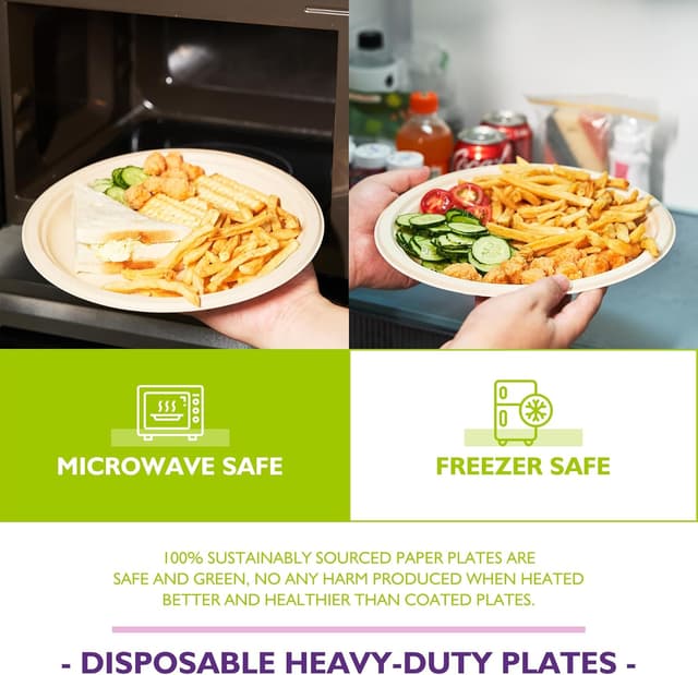 Thumbnail 4 de Packinno 9 Inch 125-Pack Compostable Plates