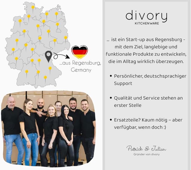 Detalle 2 de DIVORY Edelstahlpfanne 24 cm (18/10) – unbeschichtet, ohne PTFE & PFOA, induktionsgeeignet