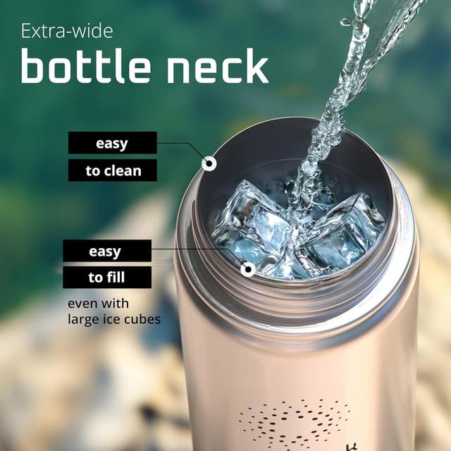 Detalle 1 de Stainless Steel Water Bottle with Straw & 3 Lids (ACTIVE FLASK) – Leak-Proof, Vacuum Insulated Hot & Cold