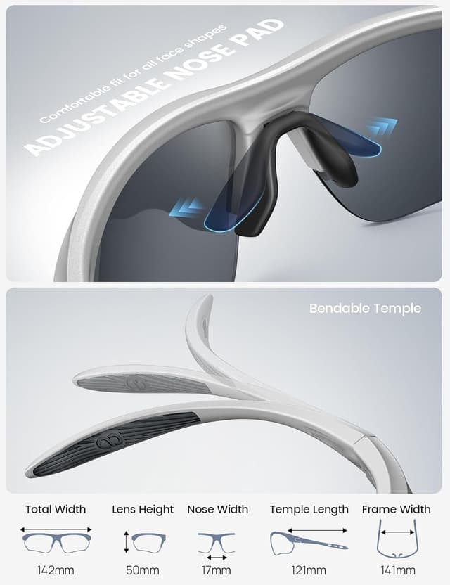 Detalle 2 de Lamicall 2026 Polarized Sports Sunglasses (22g Ultra-Light) with UV400 Protection