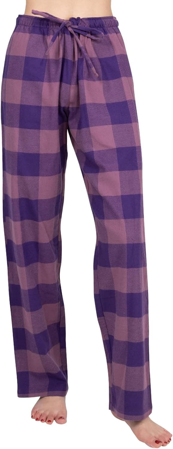 Detalle de JTPW Damen Pyjama-Lounge Bottoms aus Baumwollflanell mit Taschen – super soft & warm