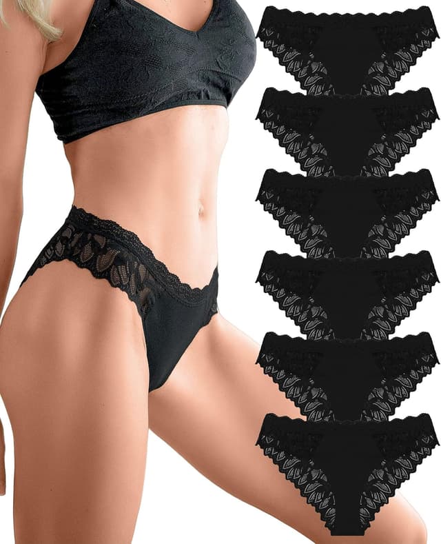 Detalle de Sth Big Spitzen Unterhosen Damen Slip Unterwäsche Hipster 4er Set