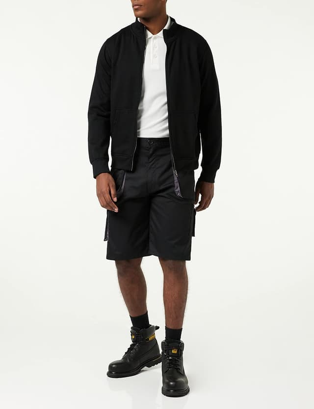 Detalle 2 de Portwest TX14 Texo Contrast Work Shorts with 7 Pockets (Elastic Waist) – Black, Medium