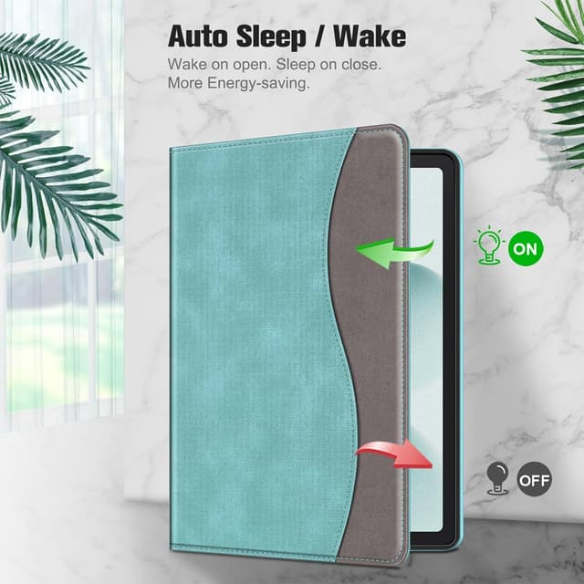 Detalle de Fintie Hülle für Samsung Galaxy Tab S6 Lite 10.4 (2024/2022/2020) – Soft-TPU Rückseite mit S-Pen-Halter, Jeansoptik Türkis