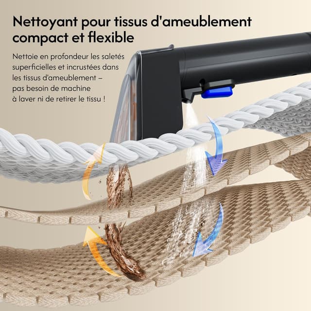 Detalle 2 de Blutan B Flowyfresh Waschsauger für Polster, Teppich, Fenster und Auto – Nass-Trockensauger mit 13 kPa und 1,8 l + 0,8 l Tanks