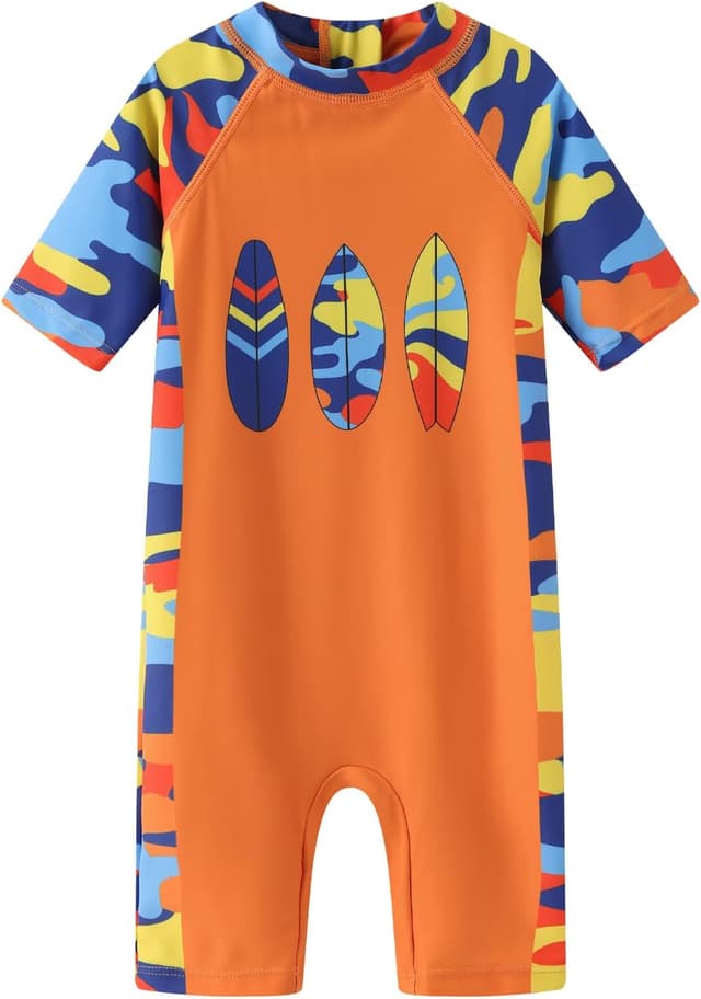 Detalle 2 de Aisyee UV Kleidung Baby Badeanzug Kurzarm – einteiliger Schwimmanzug mit Rashguard-Charakter für 6 Monate bis 5 Jahre