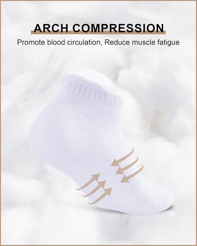 Thumbnail 6 de Niorasen Men’s Running Socks (6 Pairs) – Cushioned Low Cut Trainer Socks, Breathable Cotton